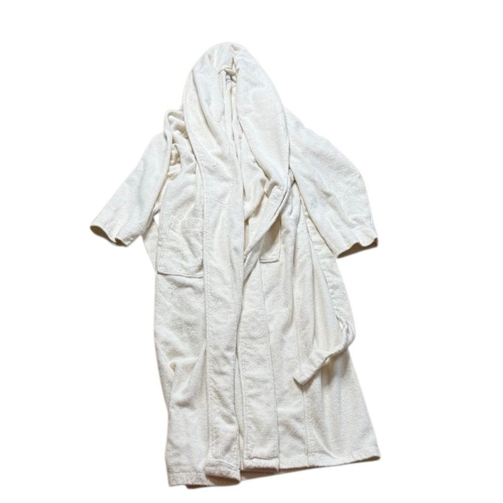 Unisex Plush Necessities Terry Cloth Full Length Robe One Size Cream Off White